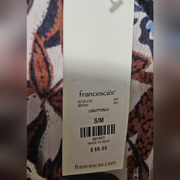 Francesca's MI AMI Lenette Floral Crochet Trim Long Kimono. Size S/M NWT - Picture 5 of 15